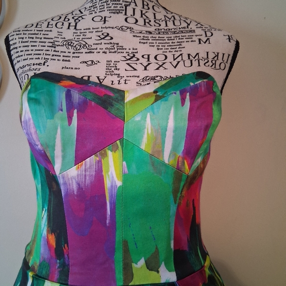 Milly Strapless Multicolor Evening Gown Size 2 - Picture 2 of 9